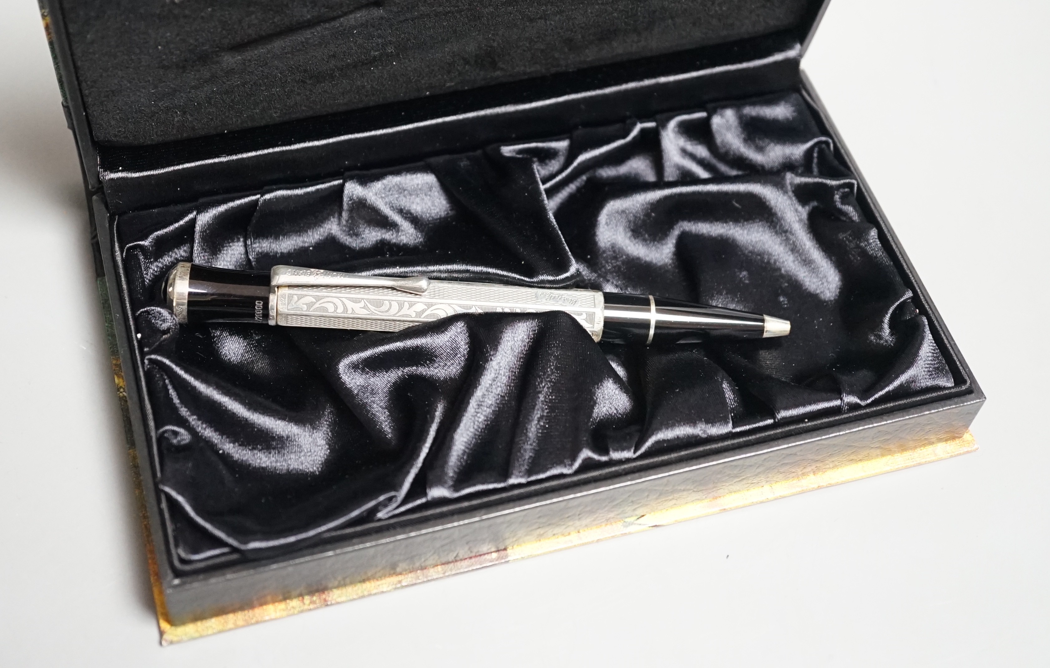 A Montblanc Marcel Proust ballpoint limited edition pen, boxed with service guide